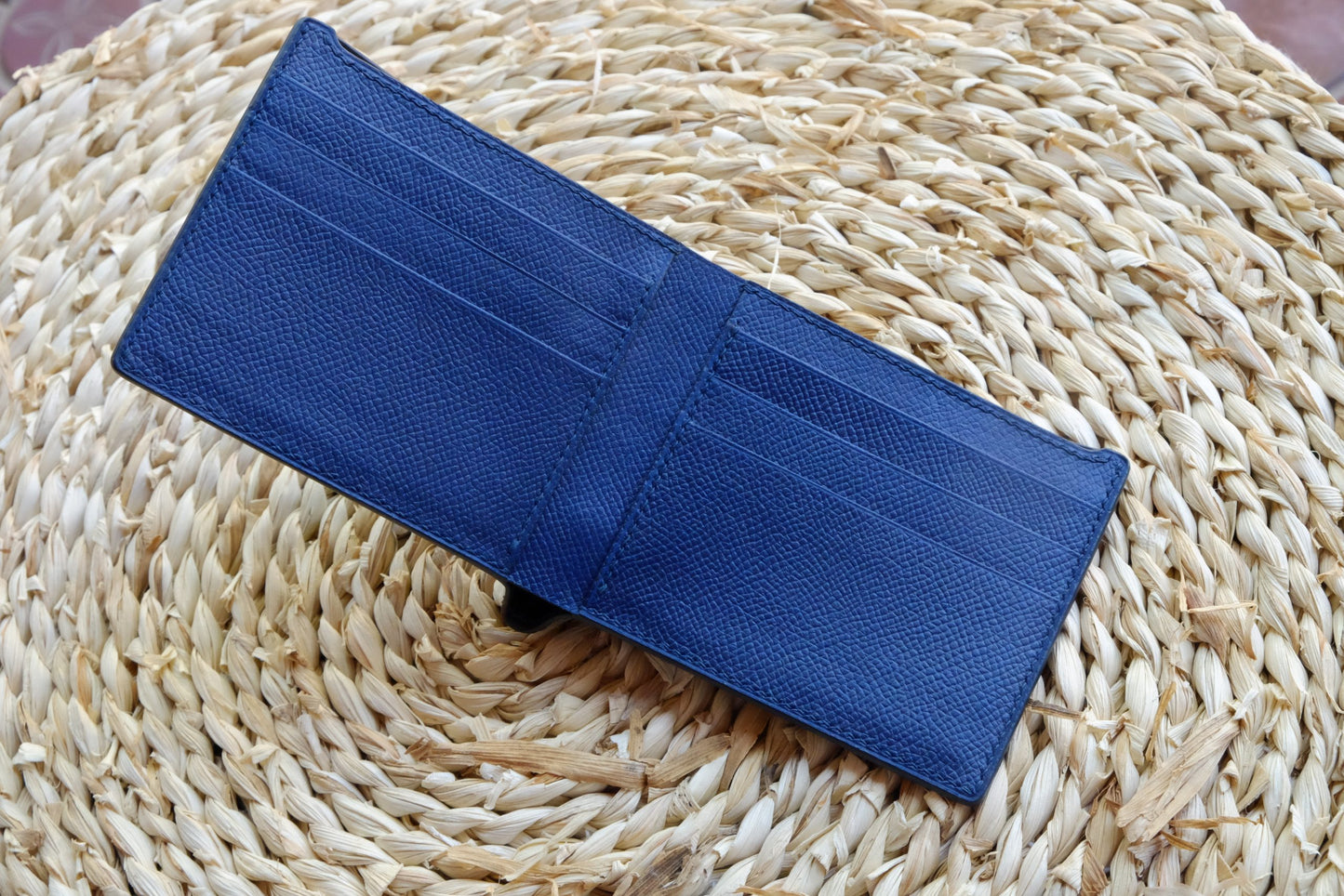 BESPOKE GENUINE NAVY BLUE SHARK BIFOLD MAN WALLET HDWA49