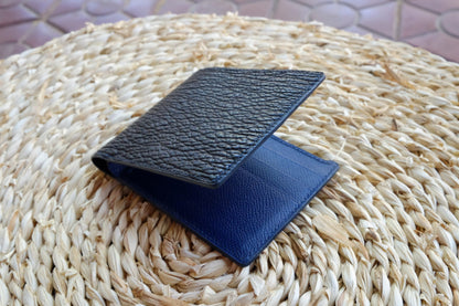 BESPOKE GENUINE NAVY BLUE SHARK BIFOLD MAN WALLET HDWA49