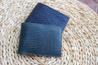 BESPOKE GENUINE NAVY BLUE SHARK BIFOLD MAN WALLET HDWA49