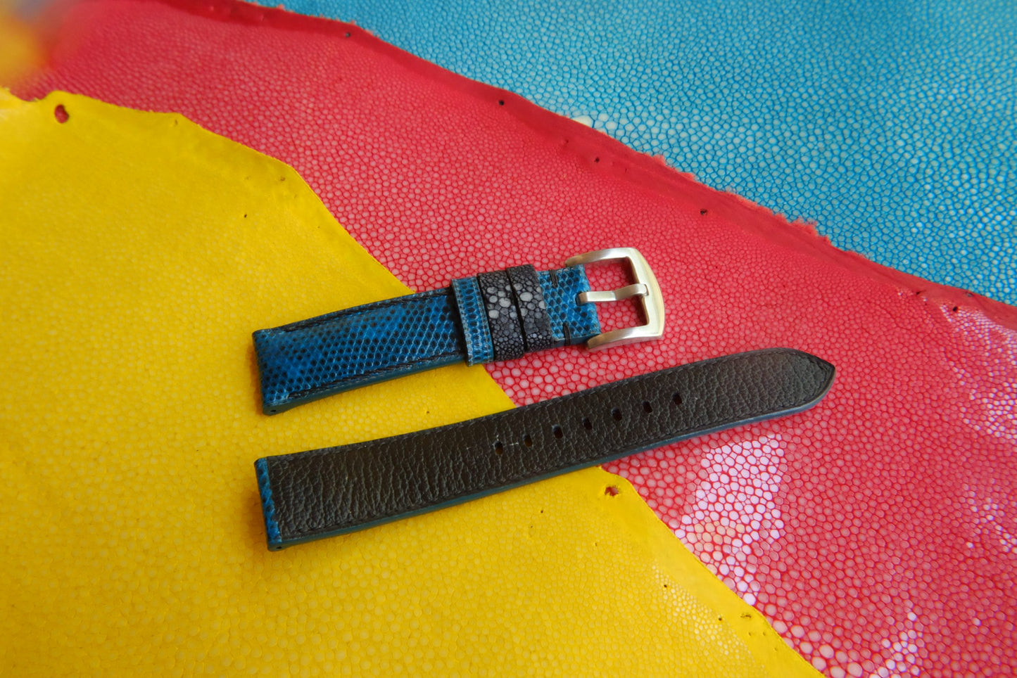 BESPOKE BLUE GENUINE LIZARD LEATHER WATCH STRAP HDLZ08