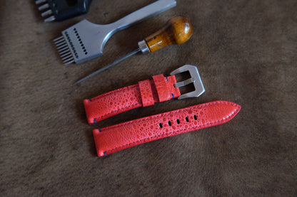 BESPOKE GENUINE RED TODD LEATHER WATCH STRAP HDLE47