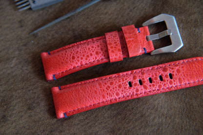 BESPOKE GENUINE RED TODD LEATHER WATCH STRAP HDLE47