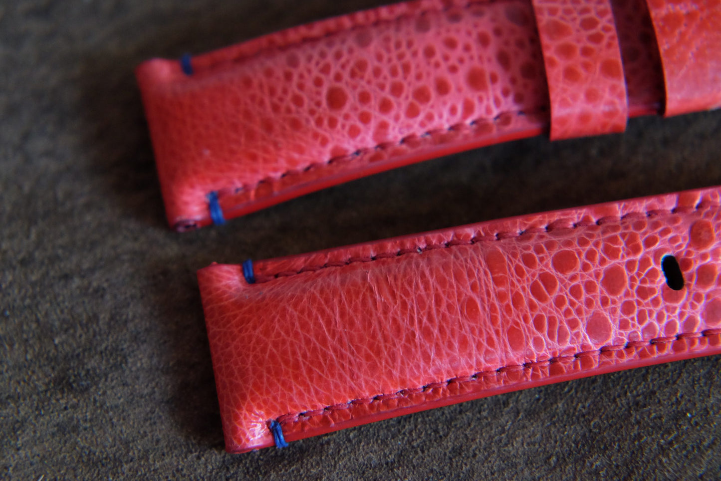 BESPOKE GENUINE RED TODD LEATHER WATCH STRAP HDLE47