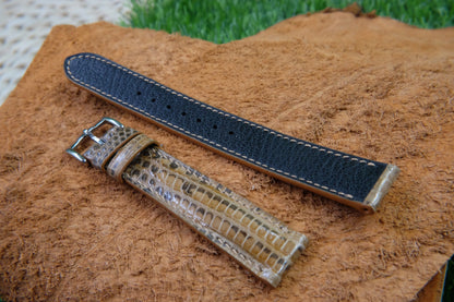 BESPOKE BROWN GENUINE LIZARD LEATHER WATCH STRAP HDLZ15