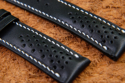 BESPOKE GENUINE BLACK COW LEATHER WATCH STRAP HDLE21