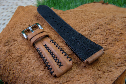 BESPOKE GENUINE BROWN FROG LEATHER WATCH STRAP HDLE18