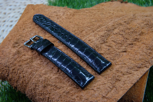 BESPOKE GENUINE BLACK SNAKE SKIN LEATHER STRAP HDSS03