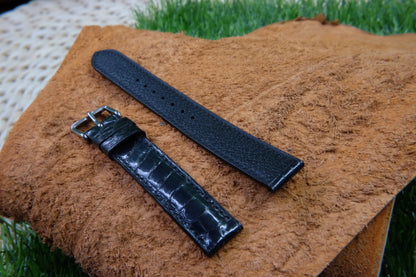 BESPOKE GENUINE BLACK SNAKE SKIN LEATHER STRAP HDSS03