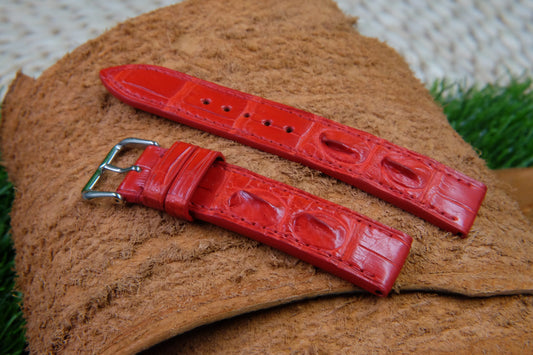 BESPOKE GENUINE RED CROCODILE SKIN LEATHER STRAP HDCS75