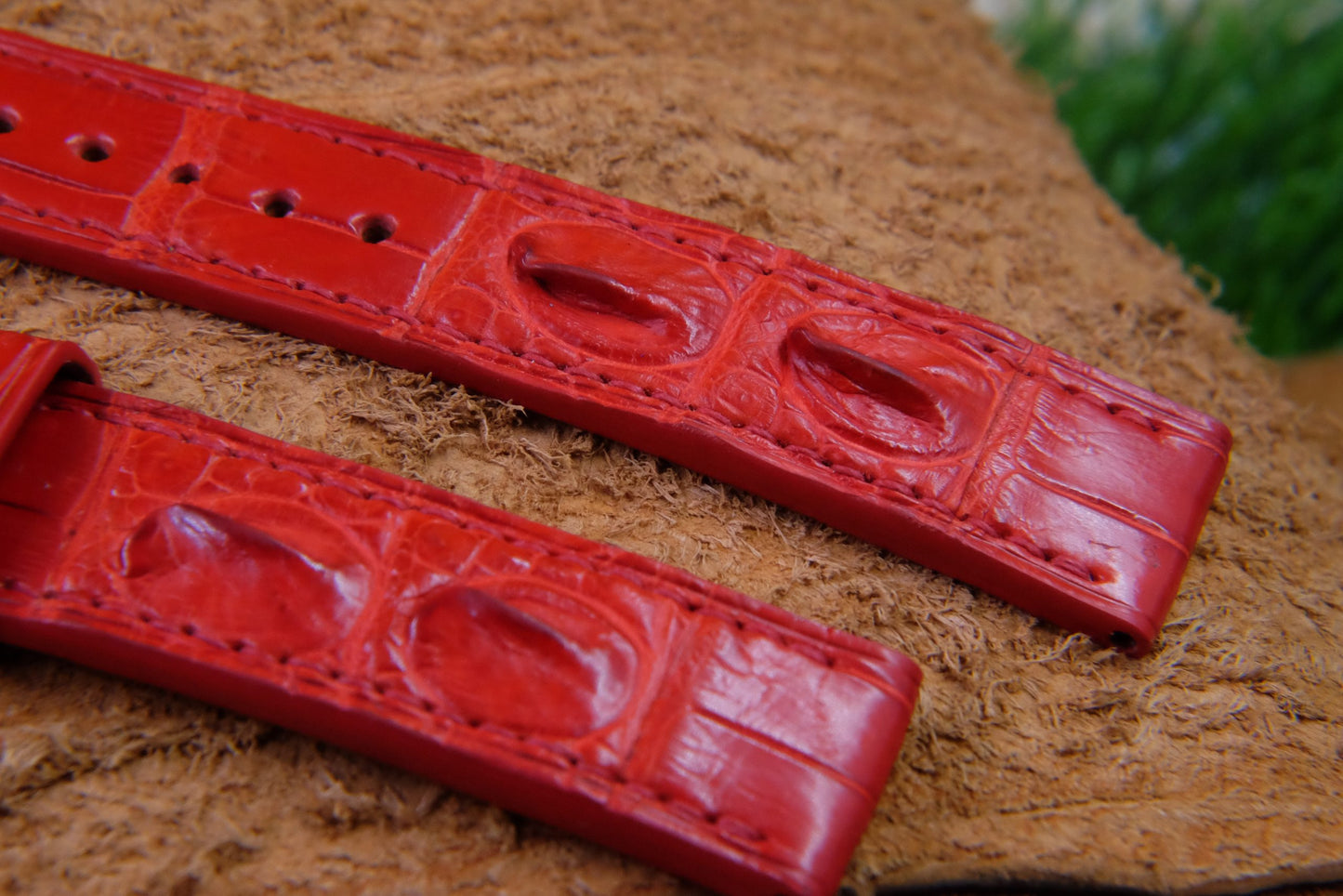 BESPOKE GENUINE RED CROCODILE SKIN LEATHER STRAP HDCS75