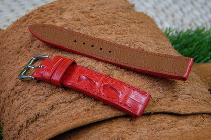 BESPOKE GENUINE RED CROCODILE SKIN LEATHER STRAP HDCS75