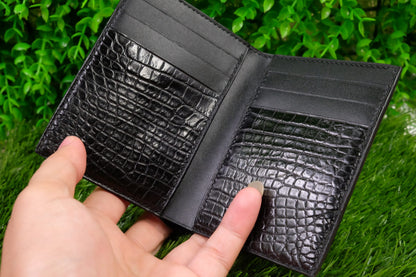 BESPOKE GENUINE BLACK CROCODILE BIFOLD MAN WALLET HDWA41