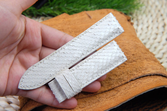 BESPOKE GENUINE WHITE PYTHON SKIN LEATHER STRAP HDPS09