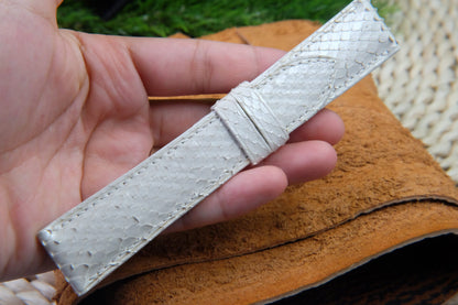 BESPOKE GENUINE WHITE PYTHON SKIN LEATHER STRAP HDPS09