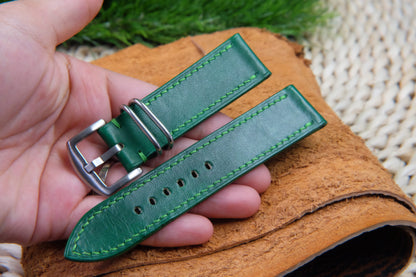 BESPOKE GENUINE GREEN COW LEATHER WATCH STRAP HDLE24