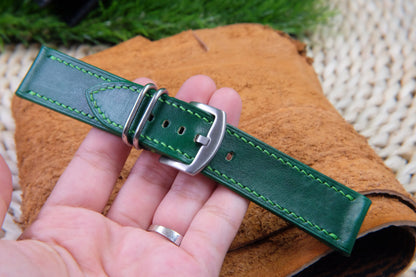 BESPOKE GENUINE GREEN COW LEATHER WATCH STRAP HDLE24