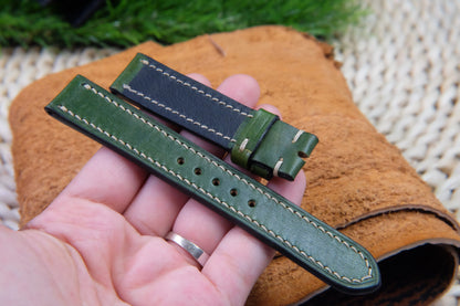 BESPOKE GENUINE GREEN COW LEATHER WATCH STRAP HDLE25