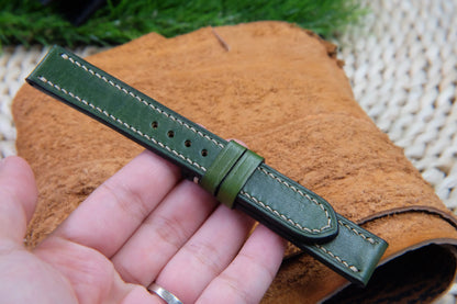 BESPOKE GENUINE GREEN COW LEATHER WATCH STRAP HDLE25