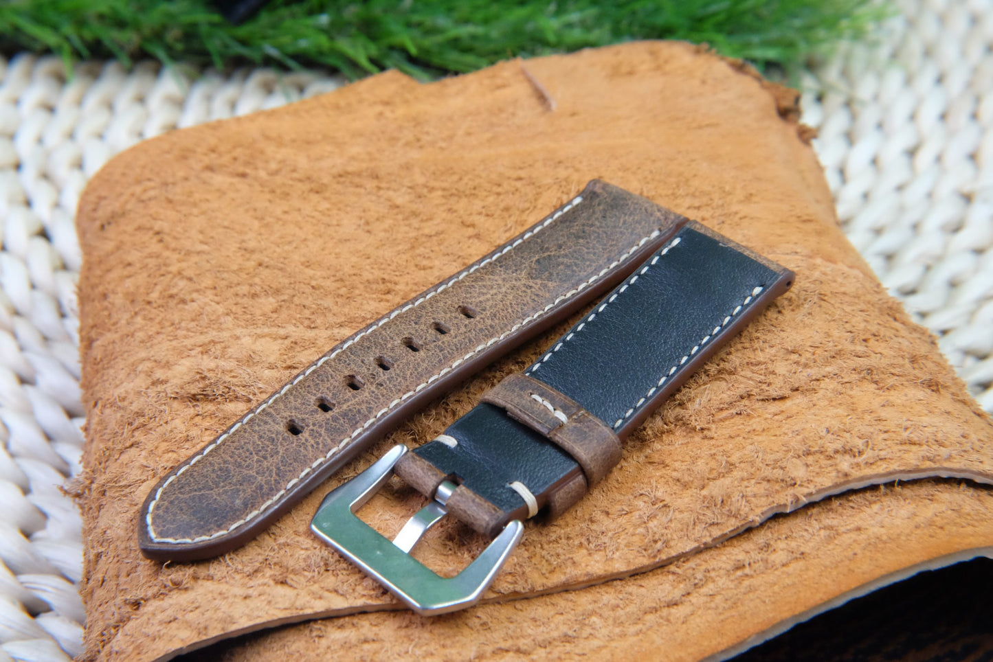 BESPOKE GENUINE BROWN COW LEATHER WATCH STRAP HDLE26