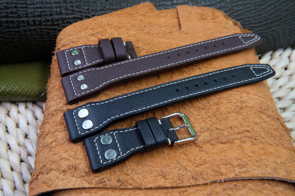 BESPOKE GENUINE BROWN TOGO PILOT FOR IWC LEATHER WATCH STRAP HDLE28