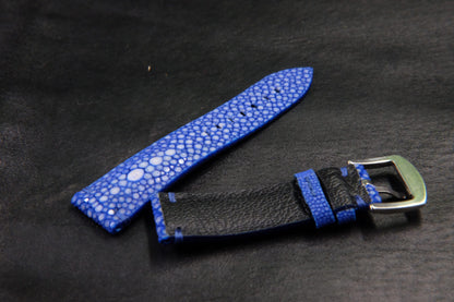 BESPOKE GENUINE SINGLE PEARL BLUE STINGRAY LEATHER WATCH STRAP HDST49