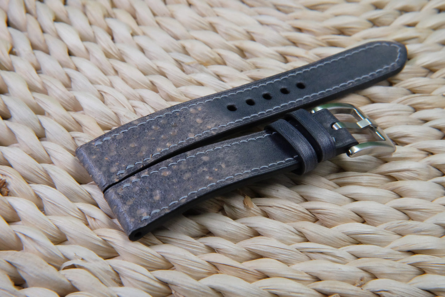 BESPOKE GENUINE GREY VEG TANNED COW LEATHER WATCH STRAP HDLE31