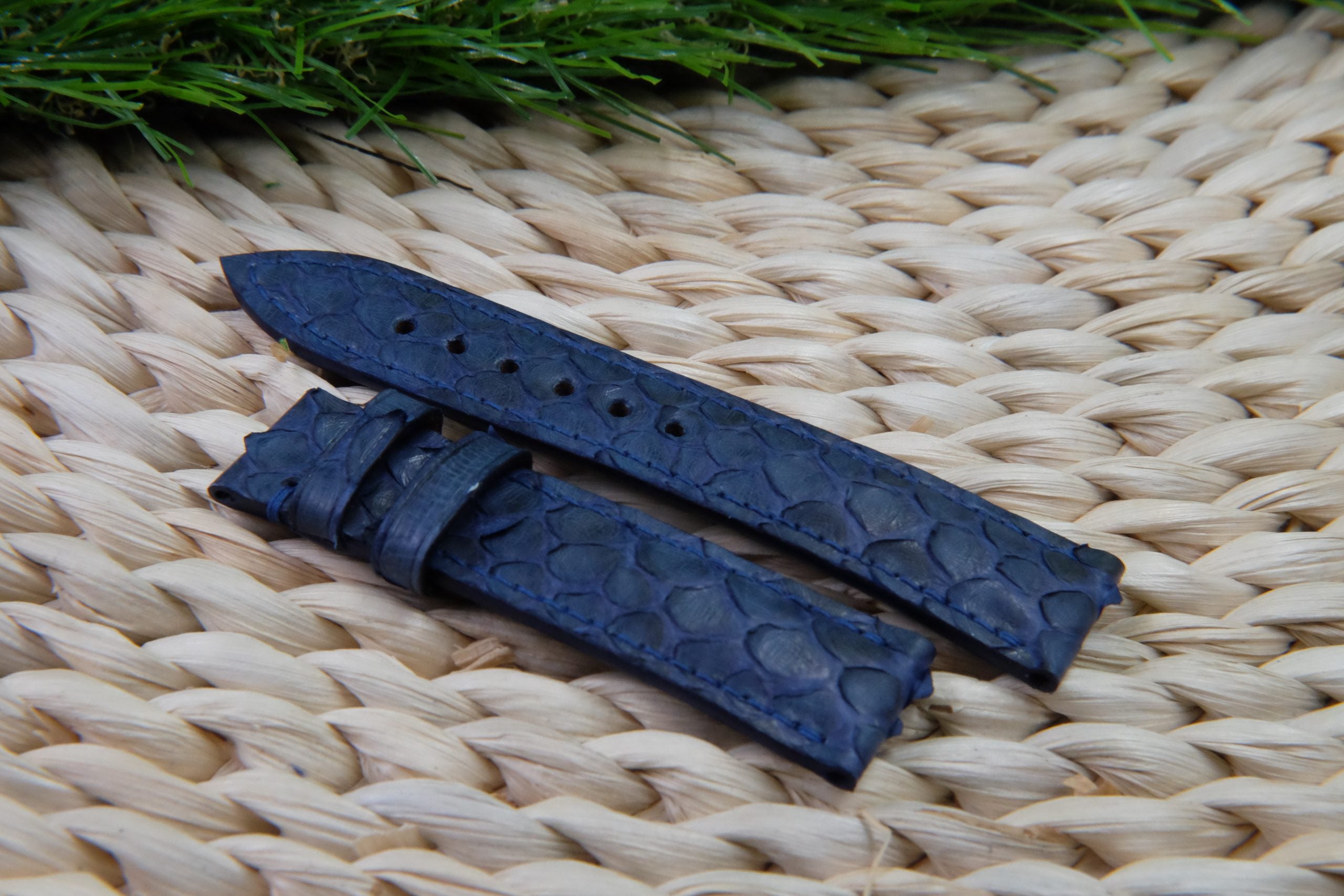 BESPOKE GENUINE BLUE PYTHON SKIN LEATHER STRAP HDPS10 – HDSTRAPS