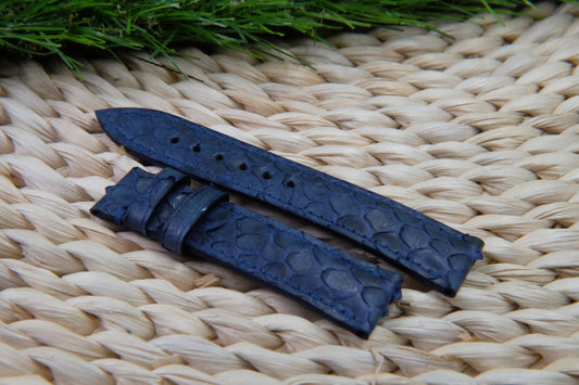 BESPOKE GENUINE BLUE PYTHON SKIN LEATHER STRAP HDPS10