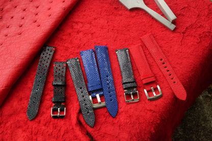 BESPOKE GENUINE RED WITHOUT PEARL STINGRAY LEATHER WATCH STRAP HDOS23