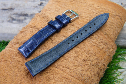 BESPOKE GENUINE BLUE CROCODILE SKIN LEATHER STRAP HDCS76