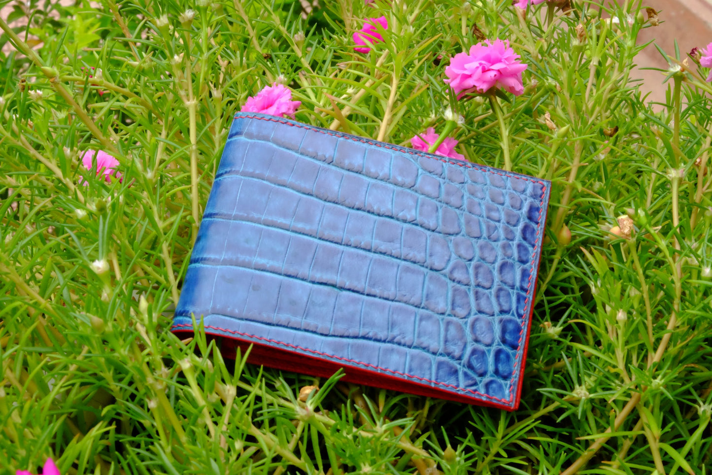 BESPOKE GENUINE BLUE CROCODILE BIFOLD MAN WALLET HDWA45