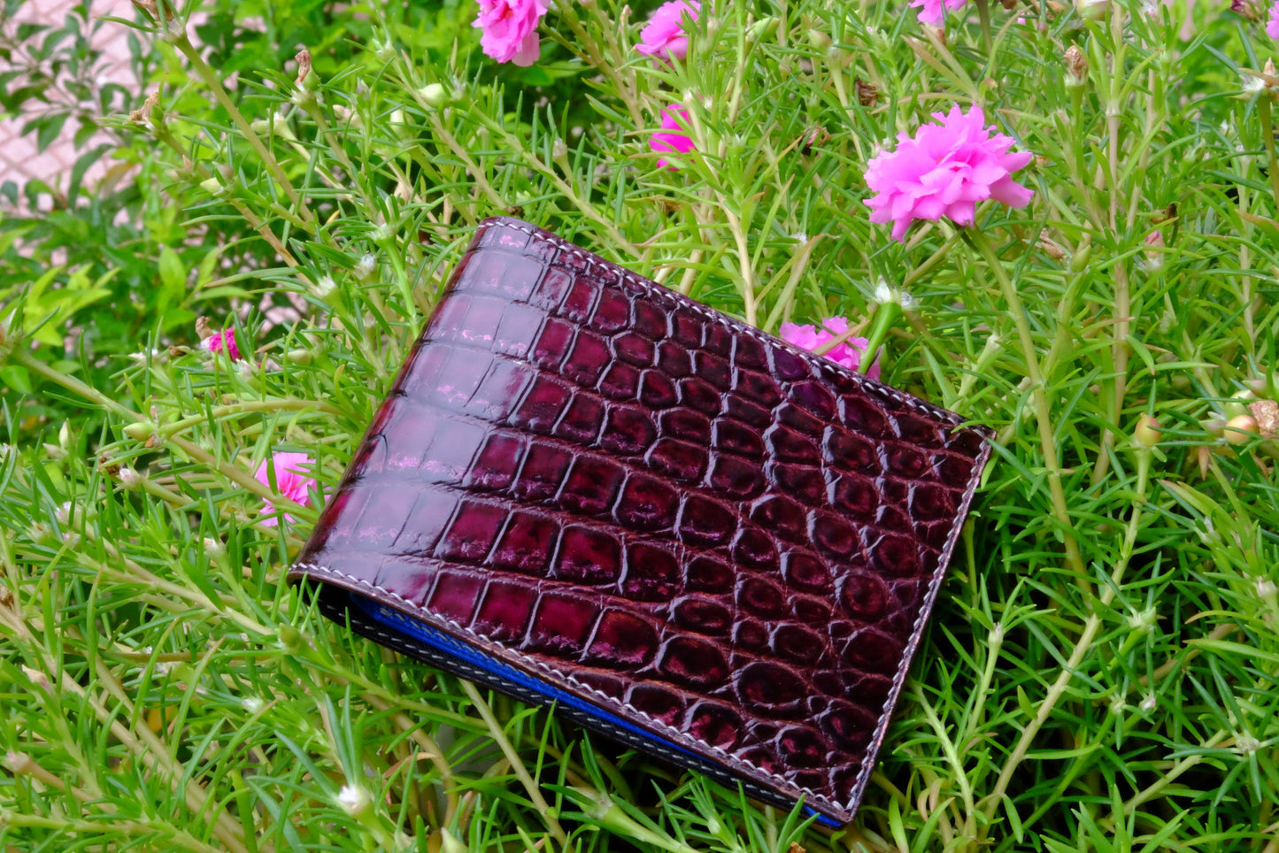 BESPOKE GENUINE BROWN CROCODILE BIFOLD MAN WALLET HDWA46