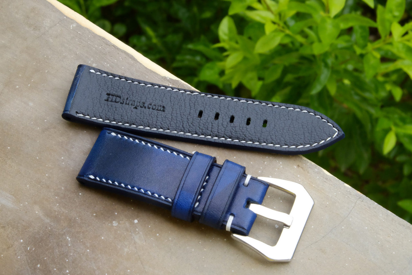 BESPOKE GENUINE BLUE CAMO LEATHER WATCH STRAP HDLE32