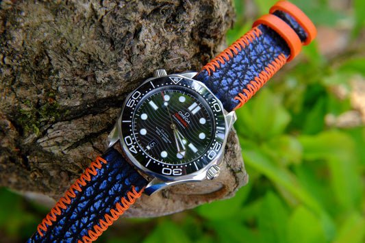 BESPOKE GENUINE NAVY BLUE SHARK LEATHER WATCH STRAP HDOS27