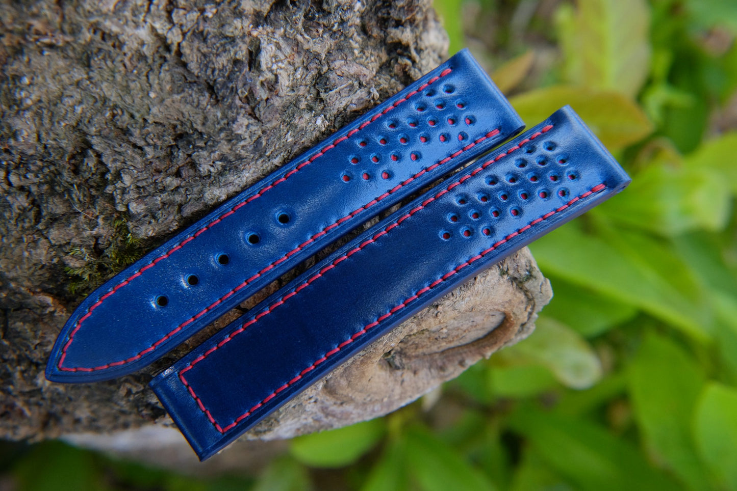 BESPOKE GENUINE BLUE SHELL CORDOVAN LEATHER WATCH STRAP HDOS28