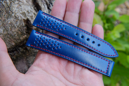 BESPOKE GENUINE BLUE SHELL CORDOVAN LEATHER WATCH STRAP HDOS28