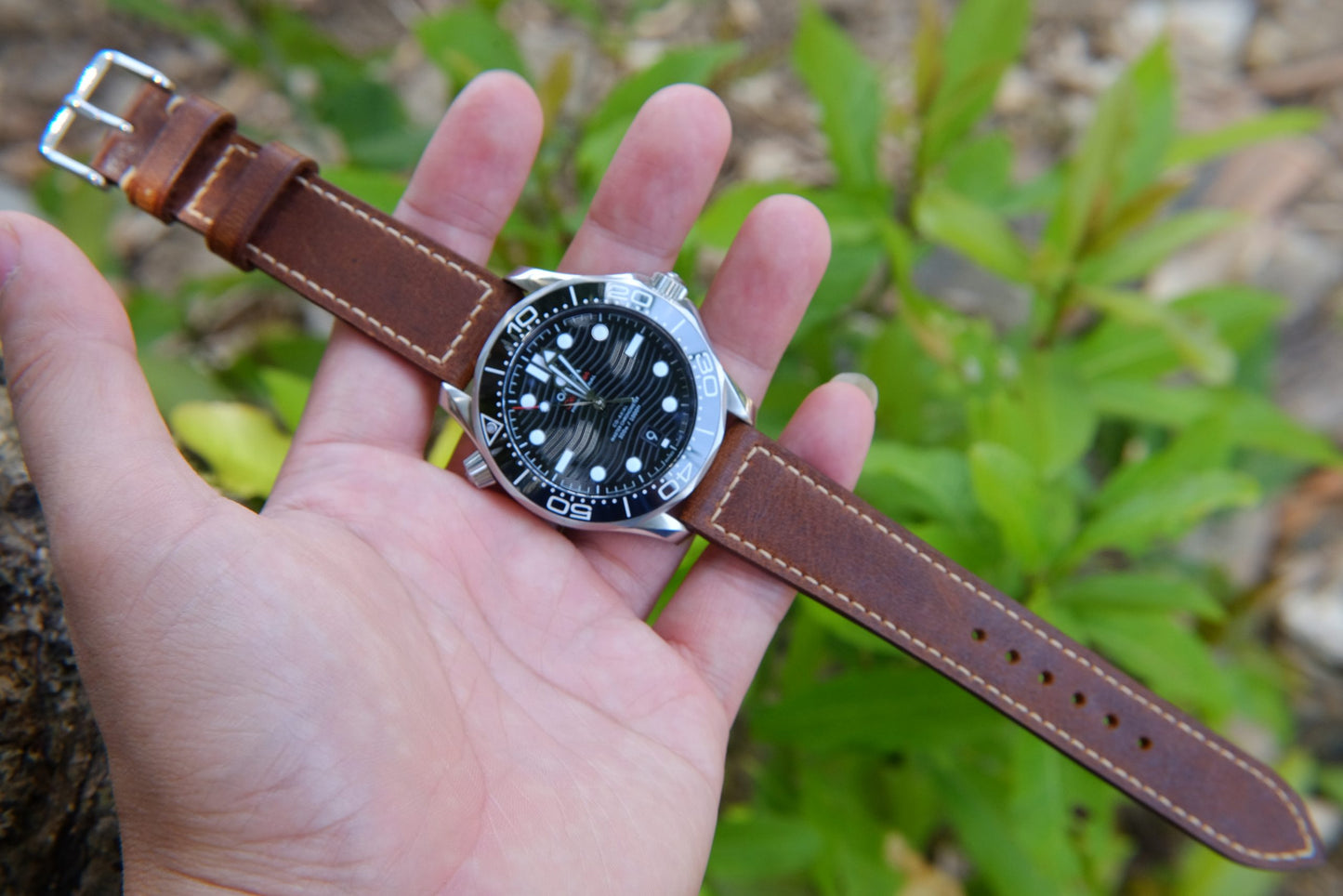 BESPOKE GENUINE BROWN COW LEATHER WATCH STRAP HDOS29