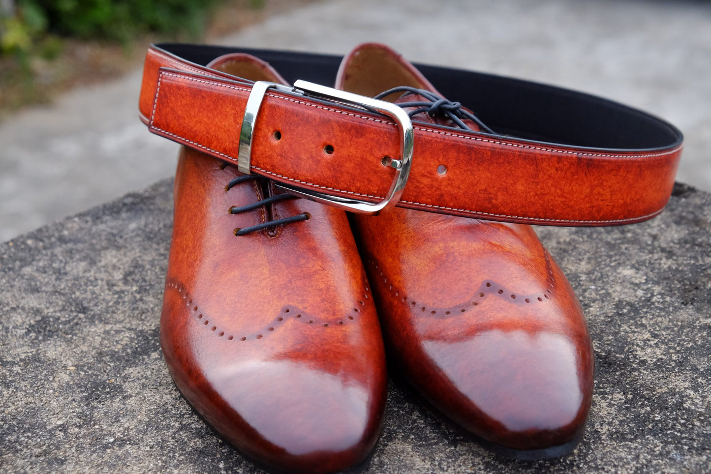 BESPOKE GENUINE BROWN COW LEATHER MAN BELT HDBE05