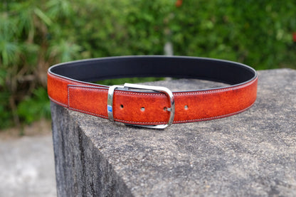 BESPOKE GENUINE BROWN COW LEATHER MAN BELT HDBE05