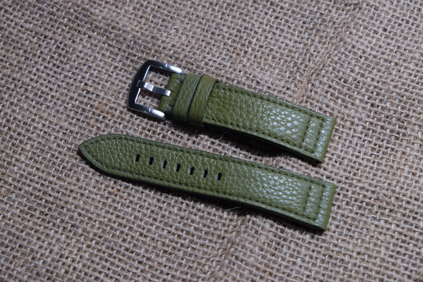 Dark green cow leather watch strap HDCLE51