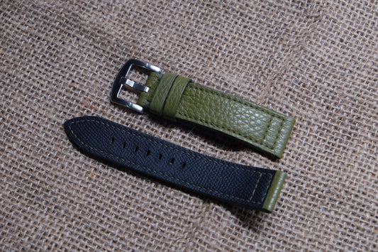 Dark green cow leather watch strap HDCLE51