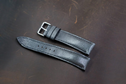 Dark grey distressed leather handmade watch strap HDCLE69