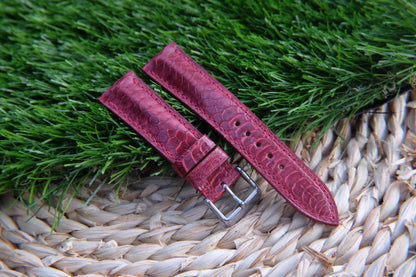 Deep red chicken leg leather watch strap HDCL16