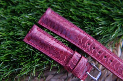 Deep red chicken leg leather watch strap HDCL16