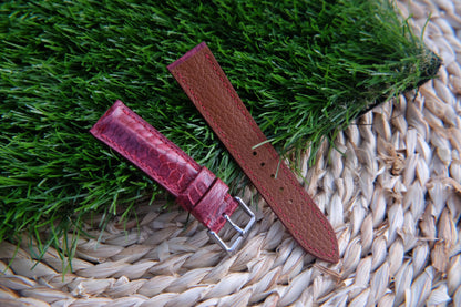 Deep red chicken leg leather watch strap HDCL16