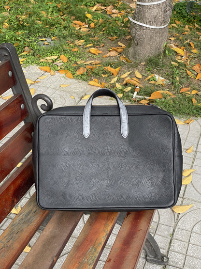 GREY OSTRICH BODY LEATHER LAPTOP BAG HDHBOS01