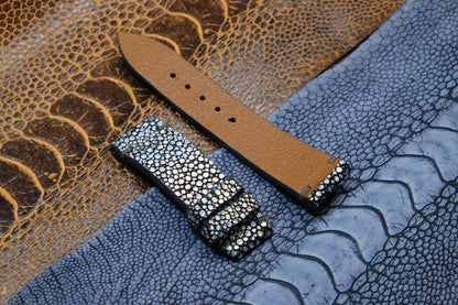 Grey Mettalic stingray watch strap HDST62