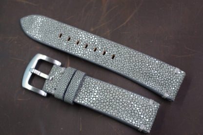 Grey no pearl stingray handmade watch strap HDST134