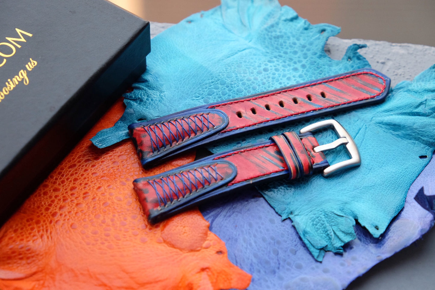 Hand dyed leather watch strap  HDCLE75