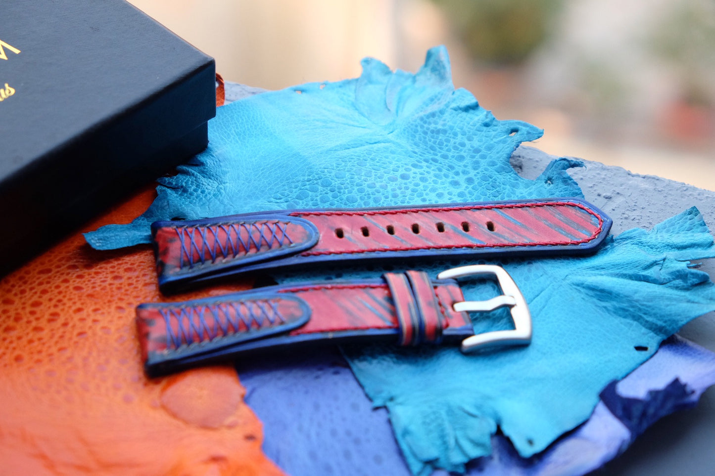 Hand dyed leather watch strap  HDCLE75